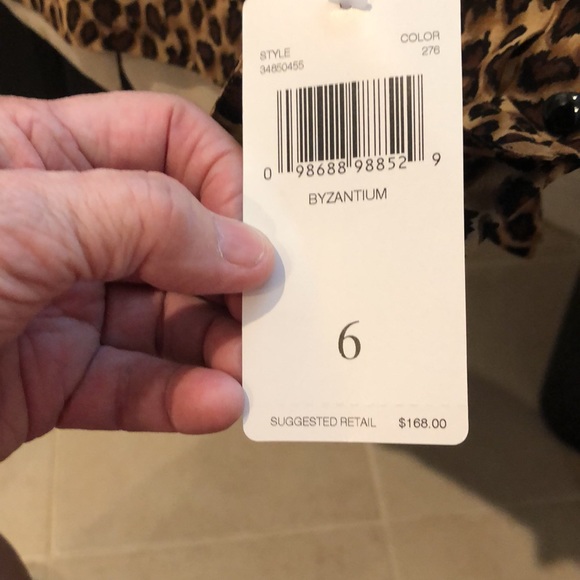 Silk leopard print blouse sheer lined bodice button back new never worn w tags - Picture 5 of 5